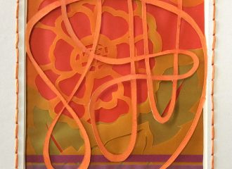 Tangle 2, Orange, mixed layered papers