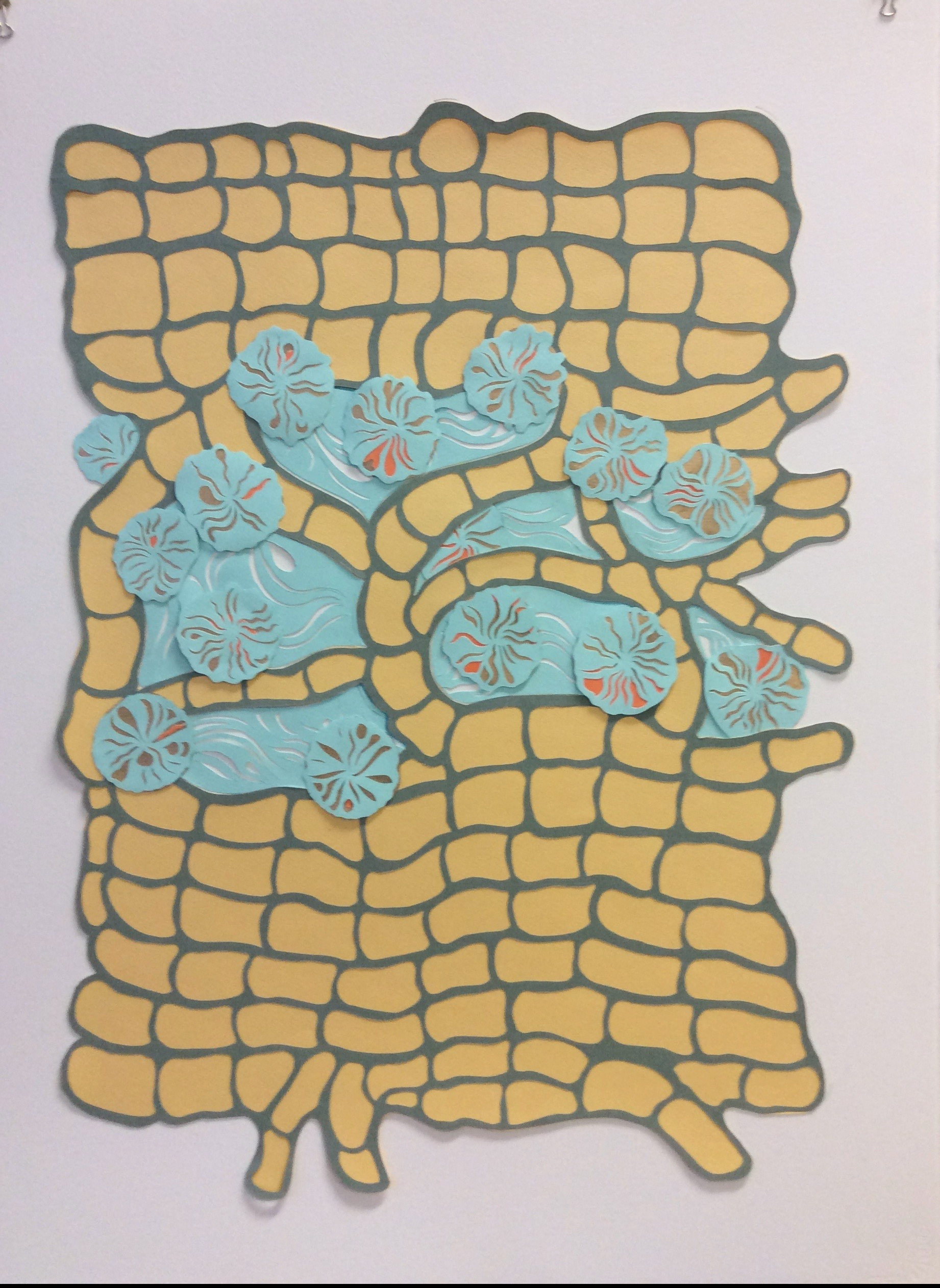 "Symbiosis", cut and layered papers