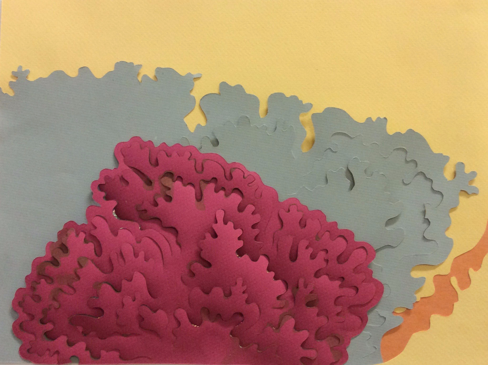 "Reef", cut and layered papers, 14.5" x 11"