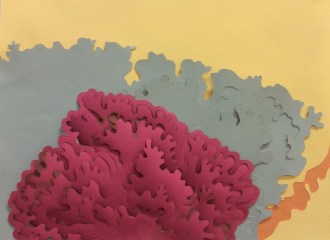 "Reef", cut and layered papers, 14.5" x 11"